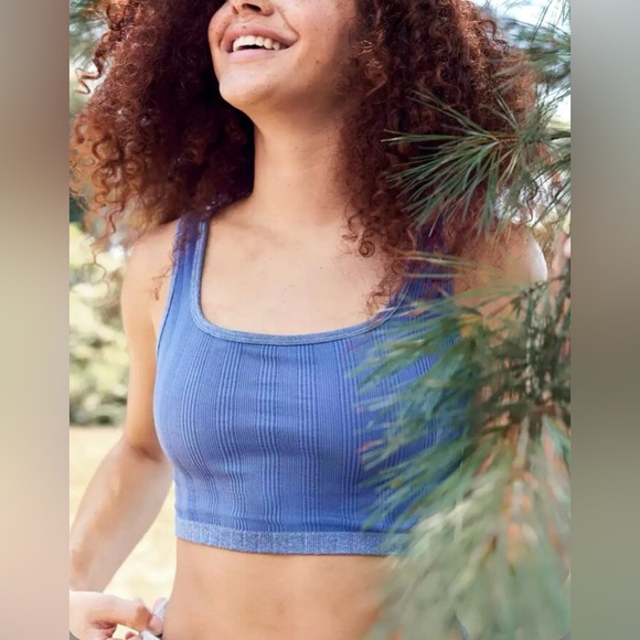 aerie Seamless Heather Square Neck Longline Bralette Sz S - Picture 1 of 8